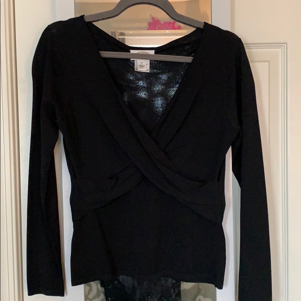 Black Talbots Wrap Top